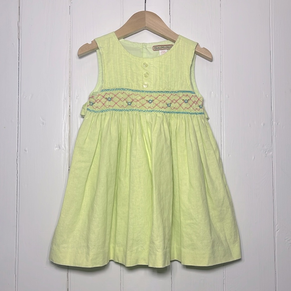 BELLA MIA KIDS EUC 100% Cotton Lined Smocked Dress